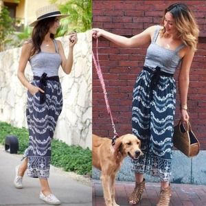 Anthropologie Lilka Maple Lane Floral Jumpsuit Sleeveless Cropped Wide Leg Small